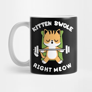 Funny Lifting Right Meow Cat Shirt, Workout Gym Kitten swole right meow Mug